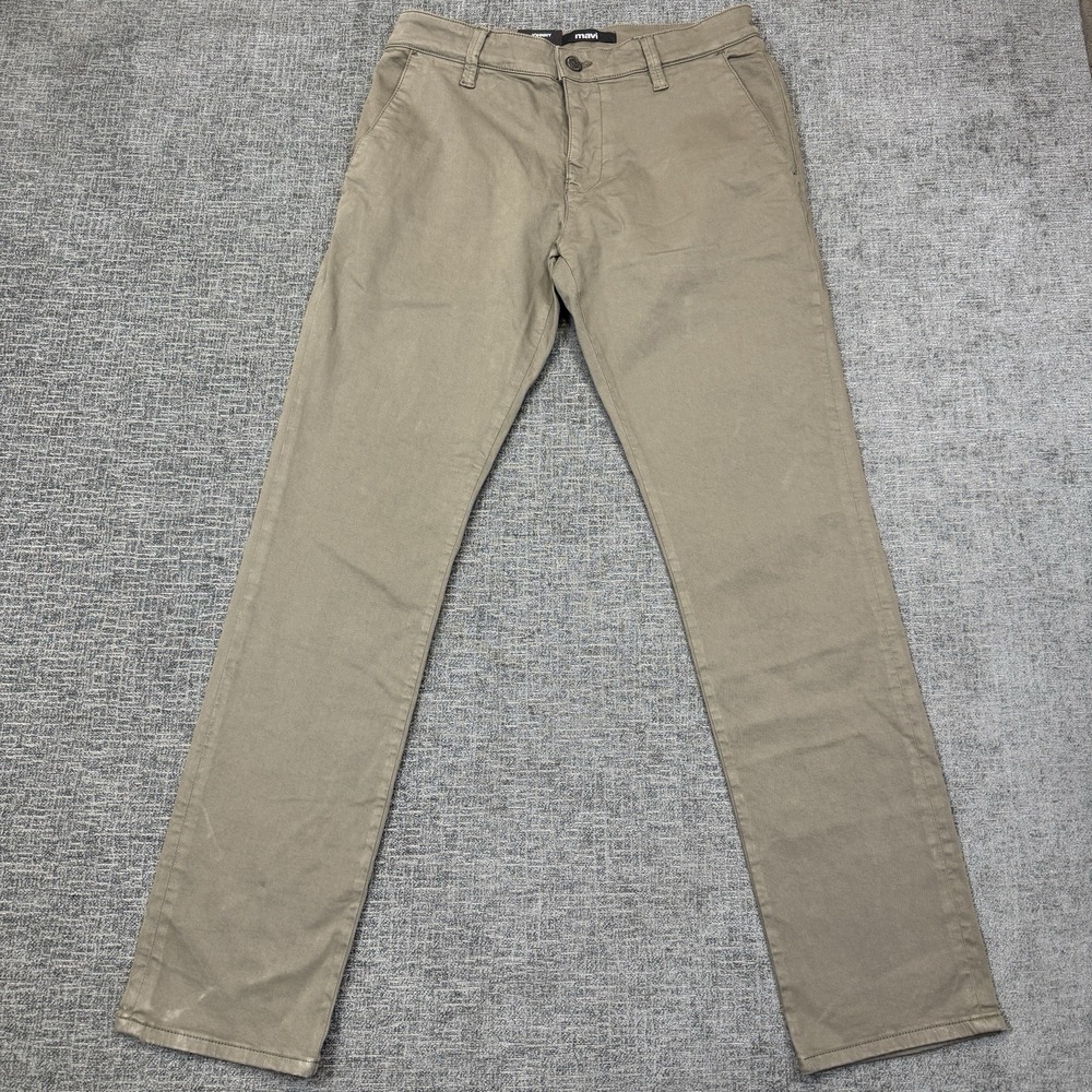 Mavi Johnny Slim Leg Pants Mens 31x32 Dusty Olive Green Twill Stretch NWT - Picture 2 of 10